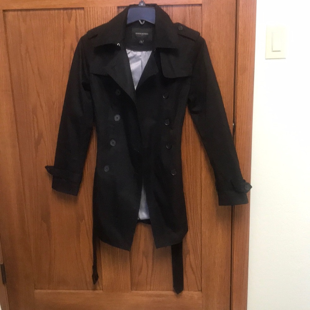 Banana Republic Black trench coat- double breasted